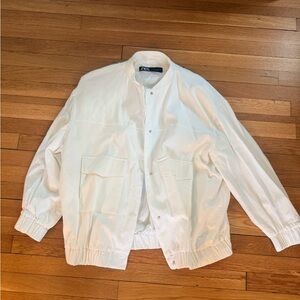 Zara women’s Cream Bomber Jacket